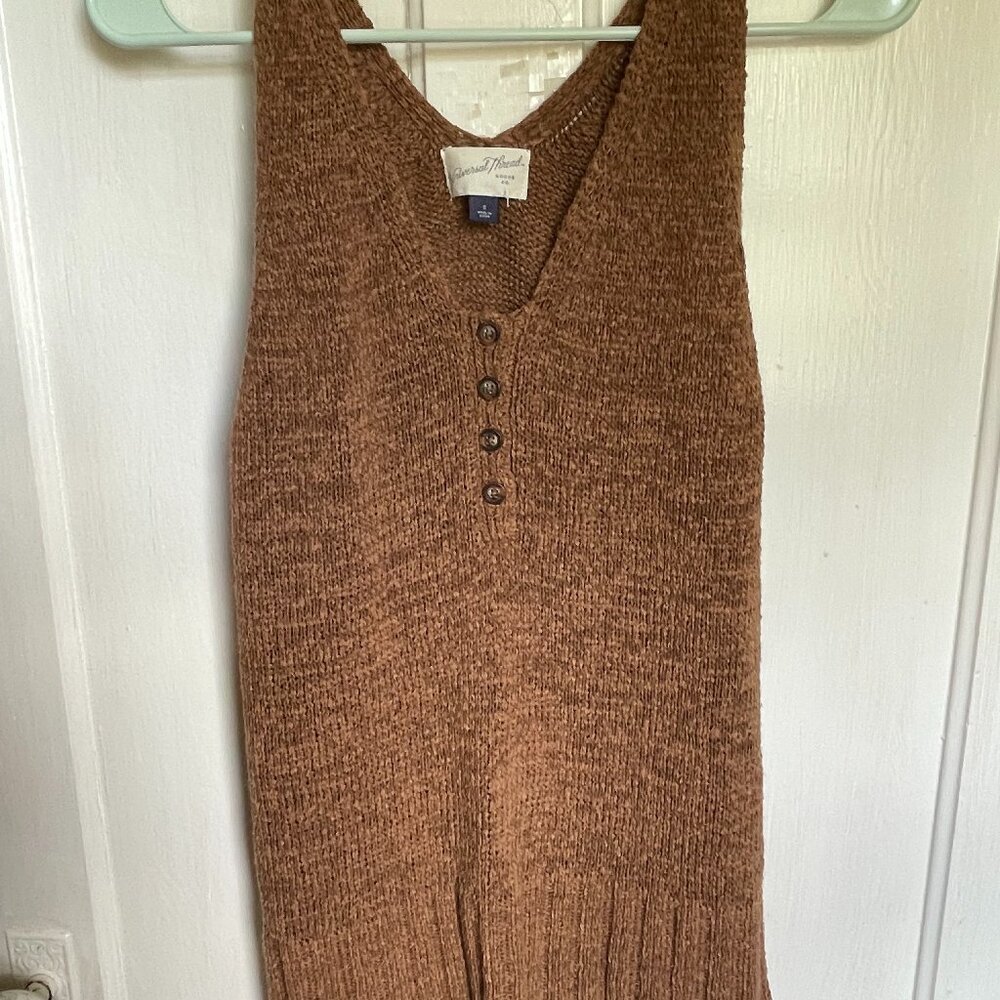 Universal thread brown sweater knitted tank top